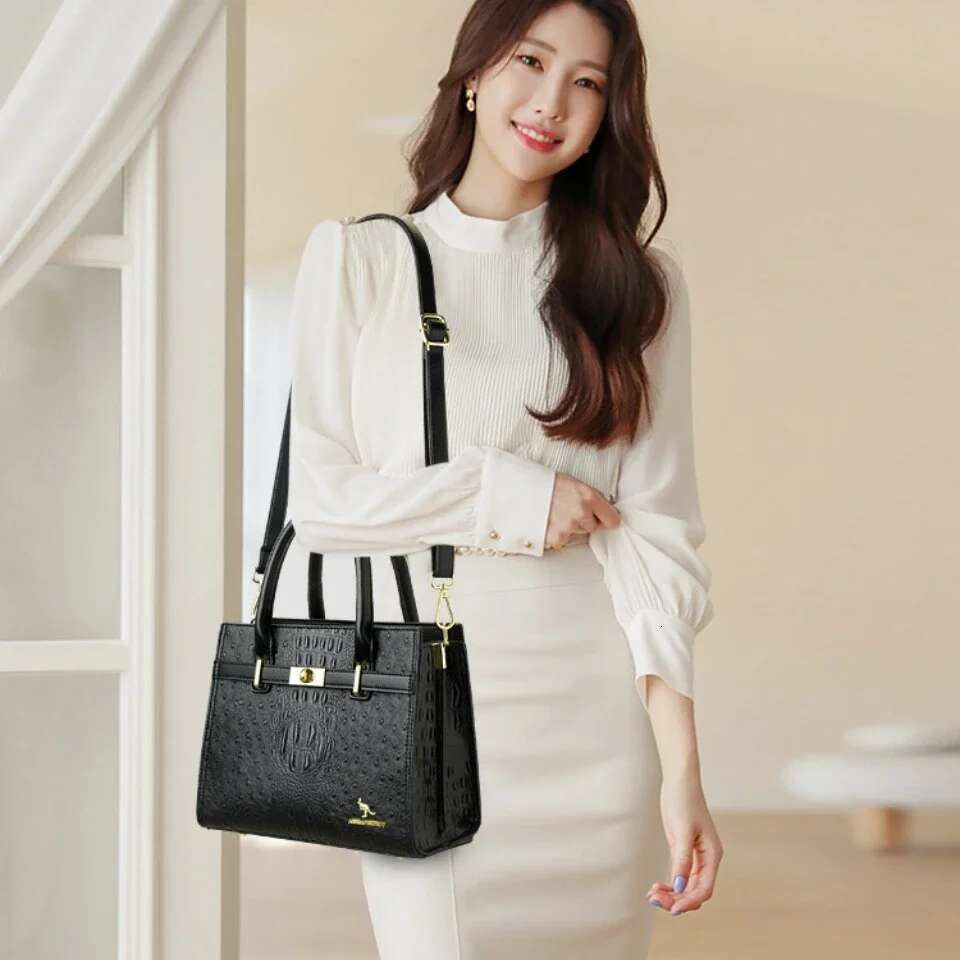 3-Layer Single Shoulder Soft Leather Designer Handbag Brand Tote Bag Large Capacity Casual Women Handbags
