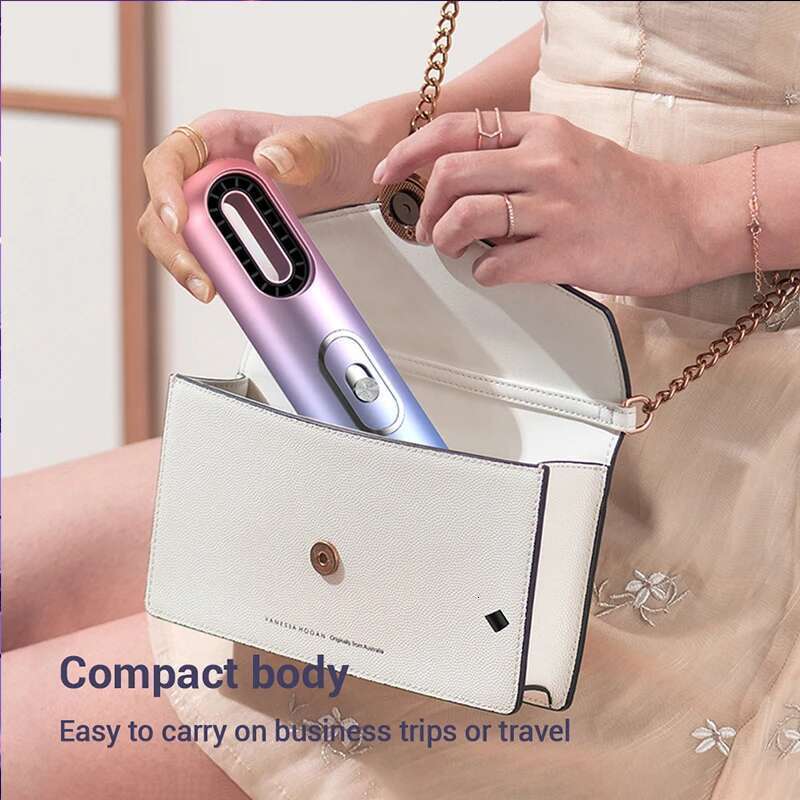 Portable 2-in-1 Curling Comb Hairbrush Styling Tools Dryers And Volumizer Blower Straightener Hand Hair Dryer