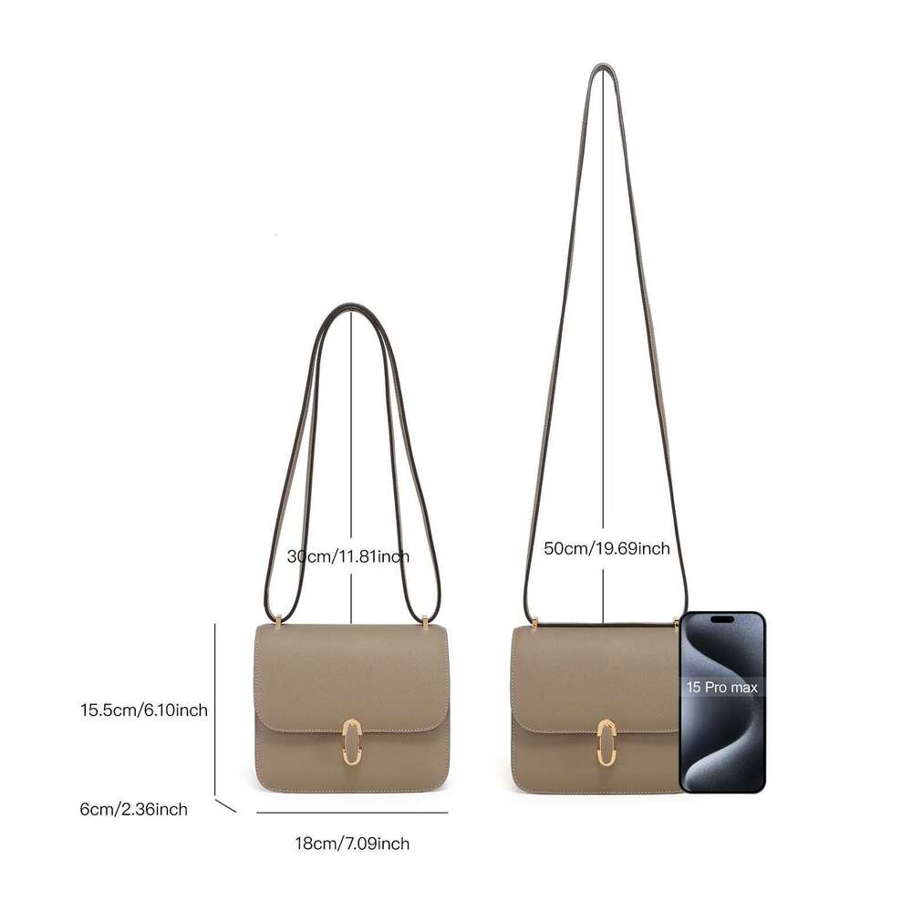 ITAMOOD Simplicity Genuine Leather Women's Small Square Retro Satchel Shoulder Bag For Daily Commuting Use