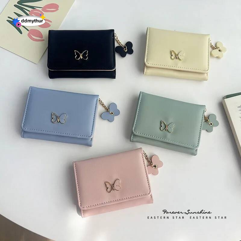 Hot Sale New Cartoon Short Three Fold Multi Card Cute Mini Coin Wallet Ladies' coin purse ddmythur