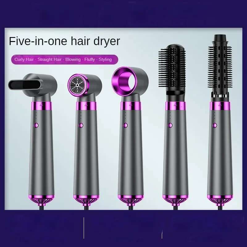 Hot Air Styler Comb 5 in 1 Dryer Automatic Curler Professional Hair Straightener for Household