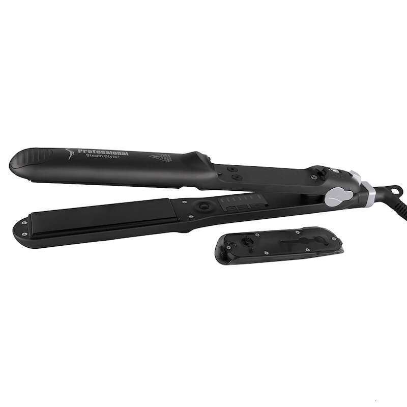 Women Flat Iron Salon Anti-scalding Straightener Steam Ceramic Heating 2 in 1 Hair Curler ElectricHair Styler Tools