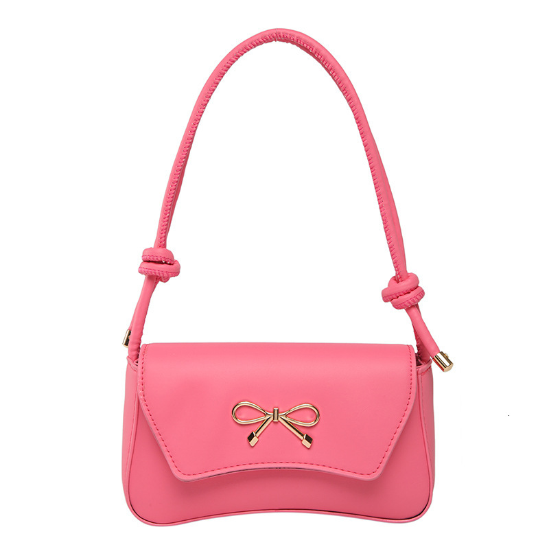 New Solid Color Luxury Bag New Free Delivery Designer Bag Beautiful Fashion Korean Version Bow Western Style 2025 Spring Single Shoulder Casual Undera