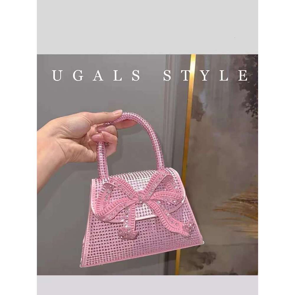 Metal Bow Knot Satin Women Handbag Glitter Shiny Dias Evening Wedding Party Clutch Purse Shoulder Crossbody Bag