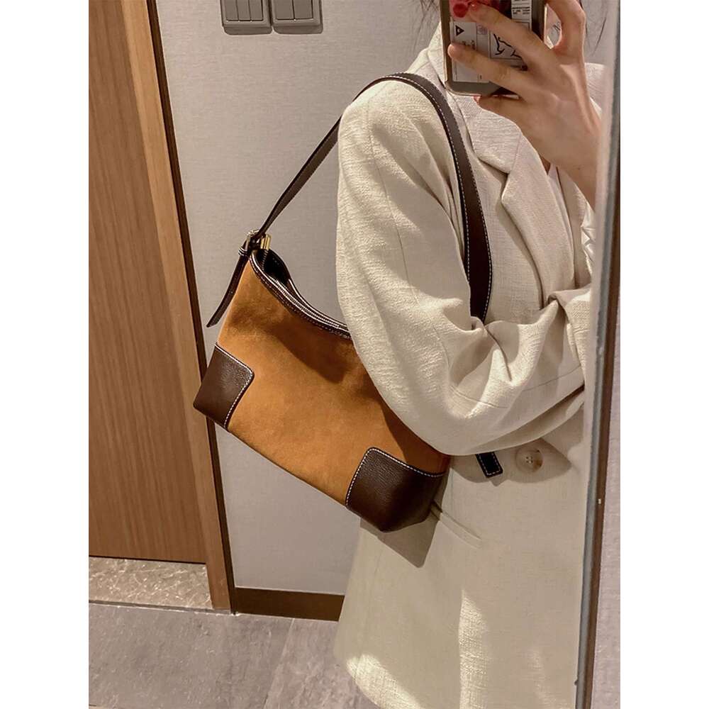 Temperament frosted leather new women s crossbody armpit single shoulder large capacity commuting bag