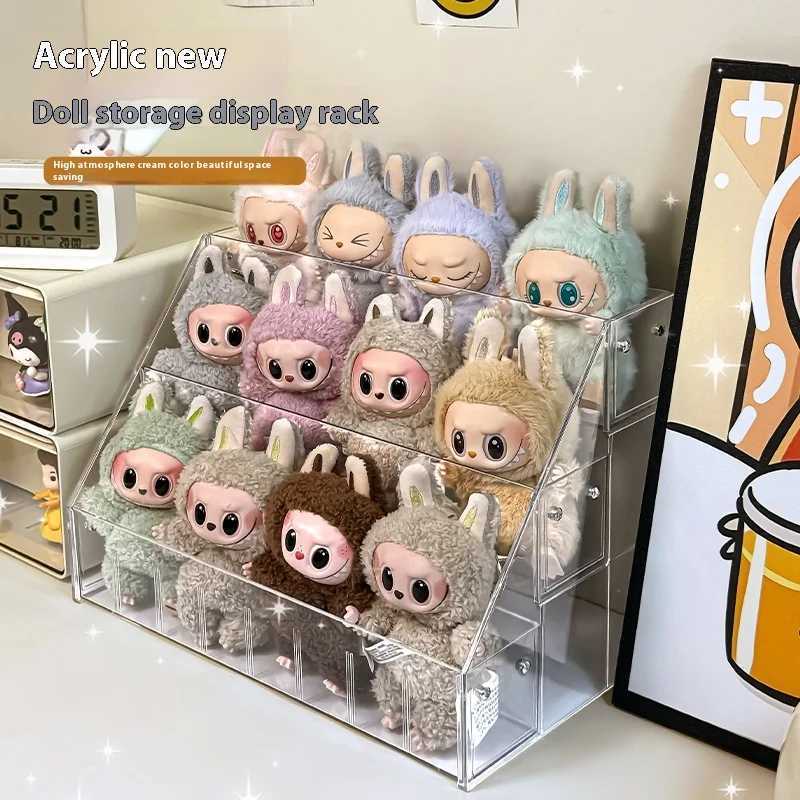 Labubu Transparent Display Box Desktop Showcase Canvas Storage Solution for Toy And Hobby Enthusiasts Anti-Dust Doll Holder Z250515 Free shipping