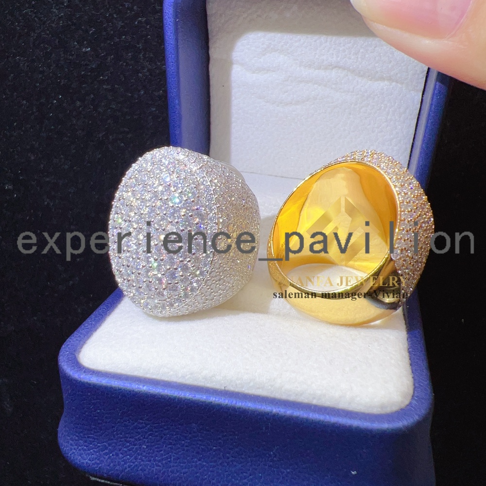 Luxury Hip Hop Men Diamond Vvs Moissanite Rings Sterling Silver 925 Fine Jewelry Iced Out Ring