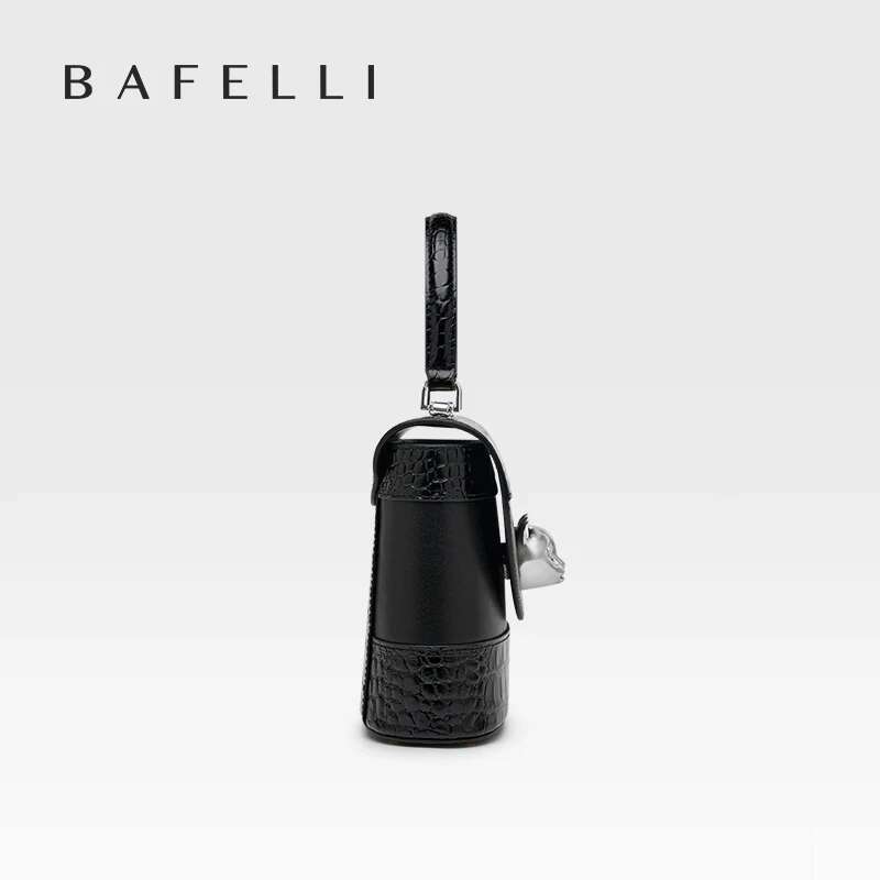 BAFELLI HANDBAG 2025 Women's NEW CROSSBODY LEATHER PURSE EVENING BAG CROCODILE GRAIN DESIGNER BUCKET CAT BRAND FASHION