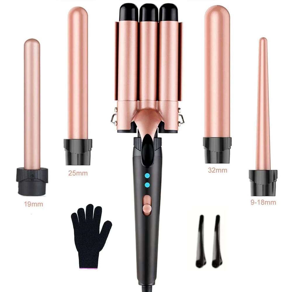 5 In 1 Waver Curling Iron Lcd Display Hair Wand Curler For Professional Salon At Home Diy Natural Styling