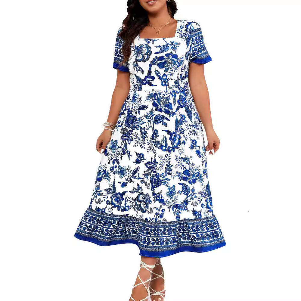 Plus Size Partydress Tender Vestidos De Noche Robe De Designer Womens Dresses Buttock Womandress Vestidos Elegantes Ethnic Style Positioning Blue Whit