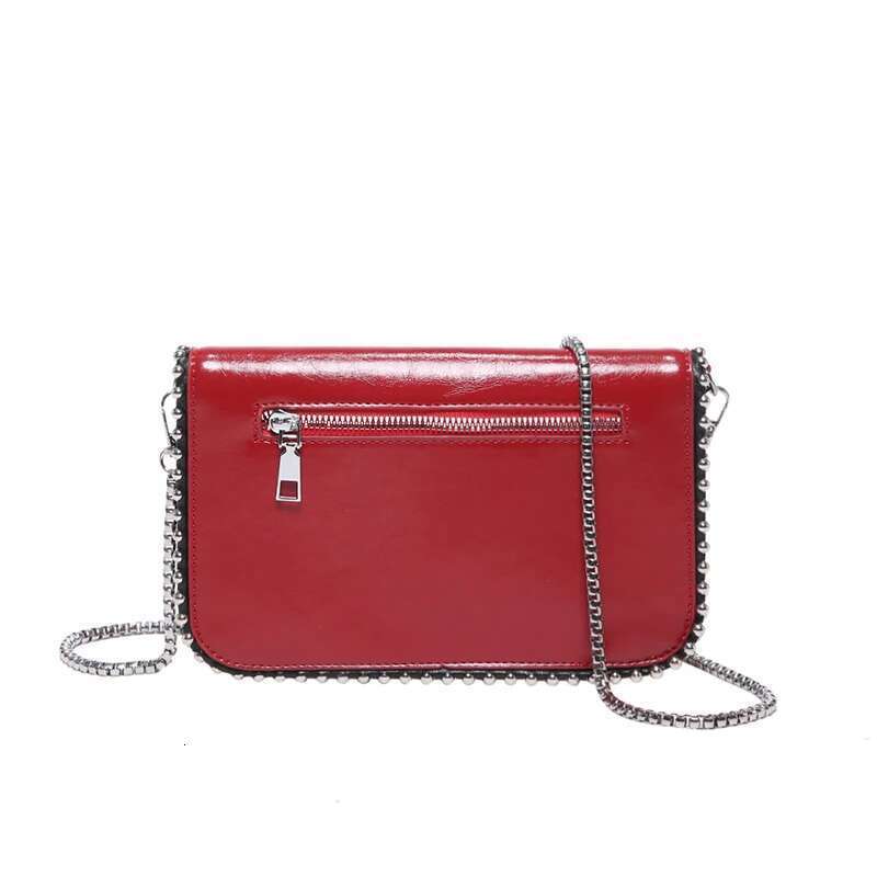 PU Clutch Bag Leather Shoulder Side for Women Chain Mobile Phone Purses Crossbody Bags Ladies Punk Fashion Handbag