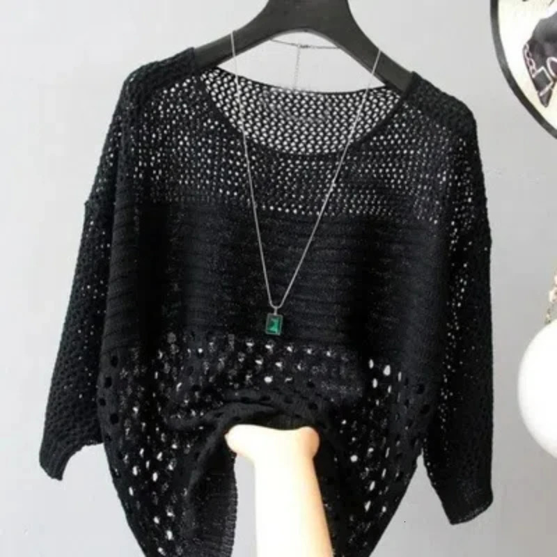 Spring and Summer Ice Silk Top Knitted Back Hollow Thin Bottom Suspender Street Womens Casual Shirt 13686 250515