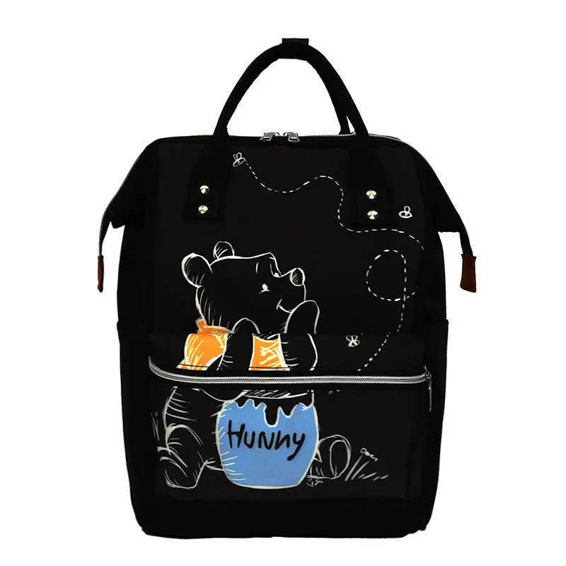 Disney Cute Travel Mommy Bag Waterproof Baby Diaper Bag Cartoon Print Large Capacity Outdoor Baby Bottle BackpackXJ250515