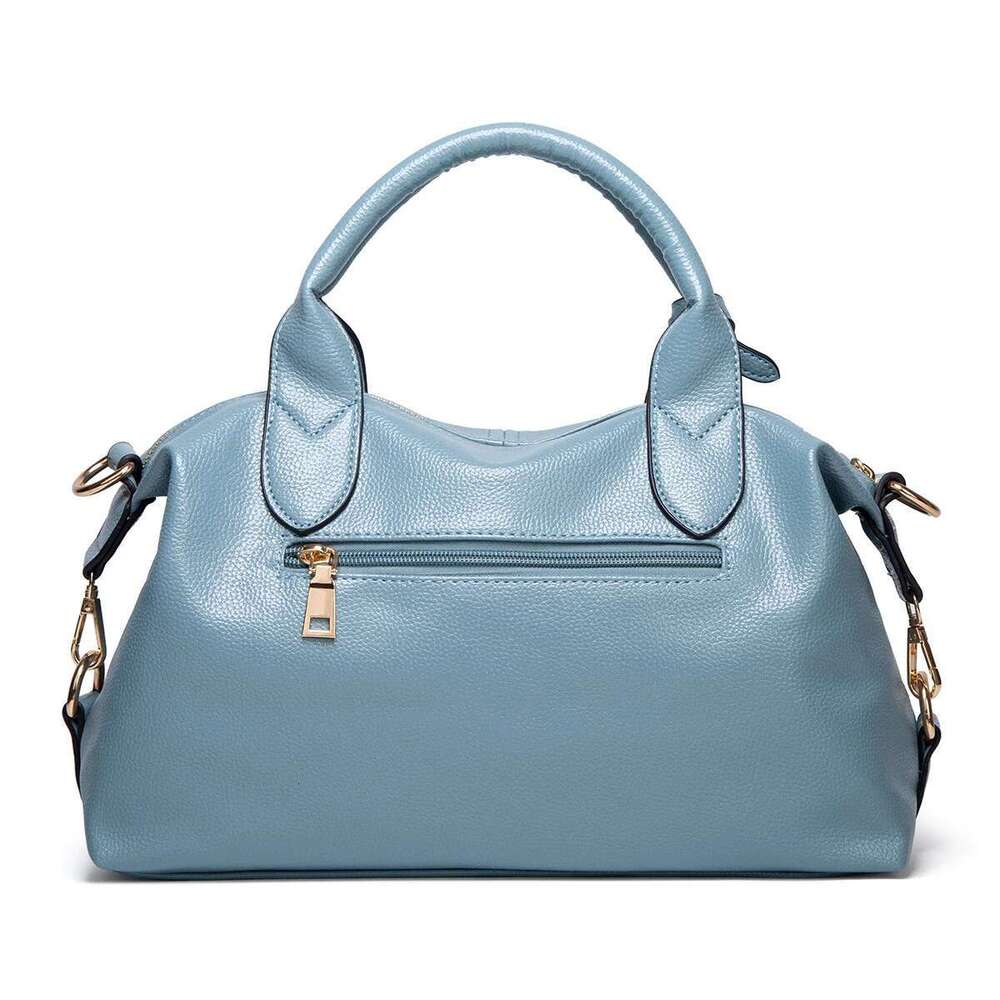 Fashion and Elegant Large Capacity Oil Wax Tote, Convenient Solid Artificial Leather Boston Crossbody Zipper Lock Anti-theft Commuter Double Handle De