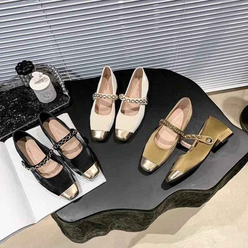Spring Shoes Closed Toe Sandals Buckle Strap Summer Heels Mary Jane Suit Female Beige Med 2025 Women's Girls Block Low Fashion