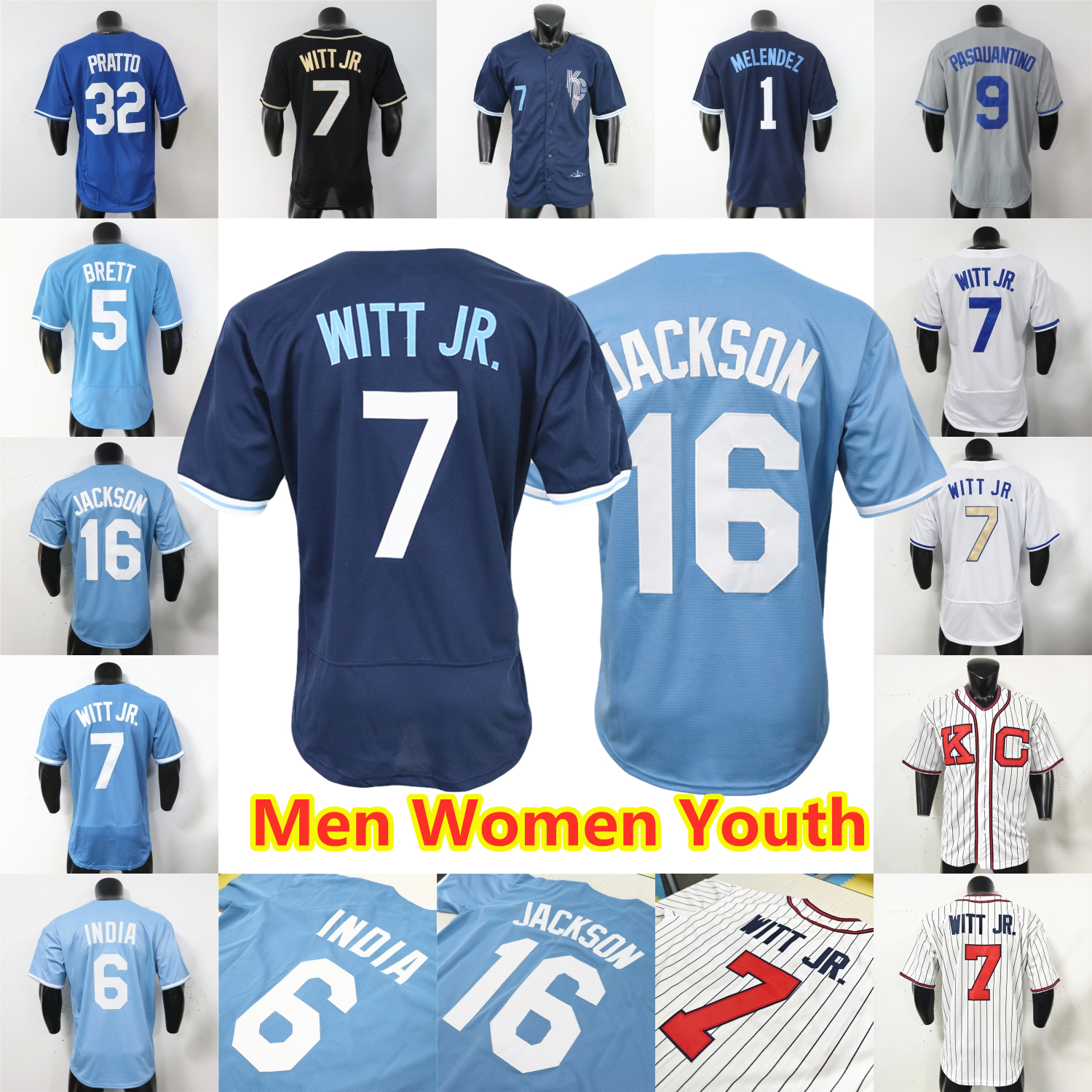 Bobby Witt Jr. Jersey Jonathan India Cole Ragans Michael Lorenzen Mahomes Freddy Fermin Jac Caglianone Michael Wacha Melendez Seth Lugo Harvey Nick Pratto Estevez