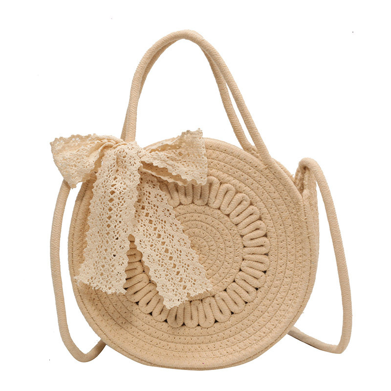 New spring grass woven women's crossbody bag specially designed for girls, summer simple round bag woven designer trendy shoulder bag versatile l