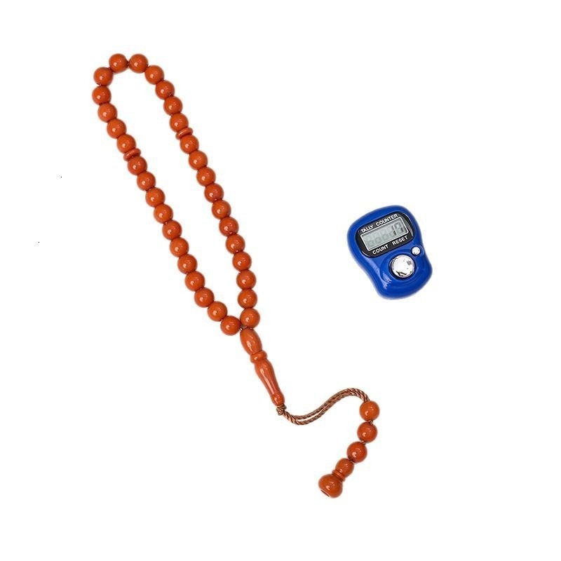 Bead Gift Box Two Piece Set of 33 Muslim Arabic Hand String Beads, Islamic Prayer Beads