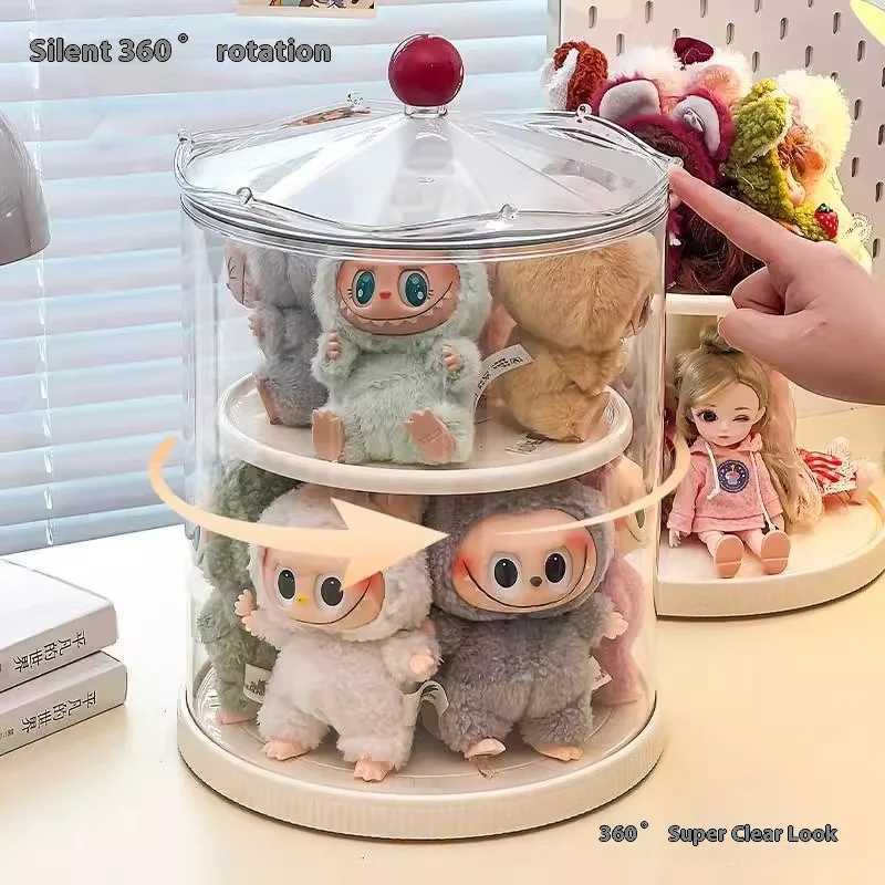 Rotating Display Box Transparent Acrylic Plush Doll Hand-Made Dust-Proof Glass Pendant Storage Box. Free shipping