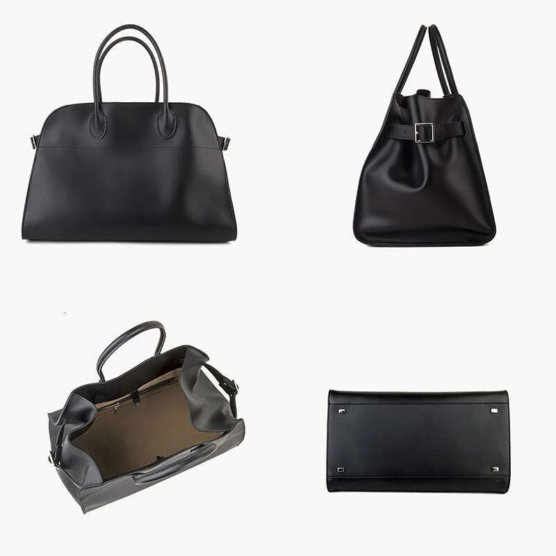 Donna-in First Layer Cowhide Handbag Genuine Leather Women Commute Casual Top Handle Bag Large Capacity