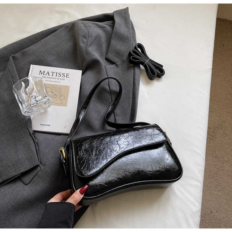 Women's Solid Color Shoulder Bag Fashionable PU Leather Crossbody Bag Casual Trendy Versatile High Quality Commuting Bag
