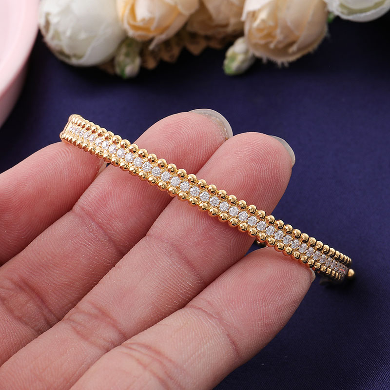 Provence Jewelry New Design Jewelry Diamond Bracelets Sterling 925 Silver with yellow gold plated 5mm 7inch Moissanite diamond Tennis Chain Bangle Bra