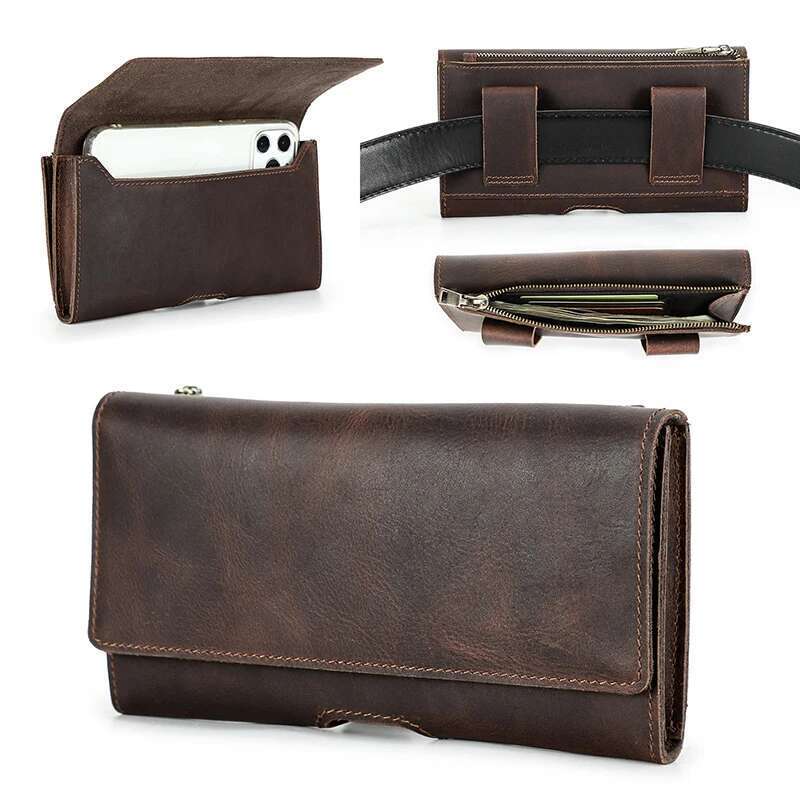 contacts genuine leather men travel small waist pouch phone pocket casual male fanny belt bag designer handbag