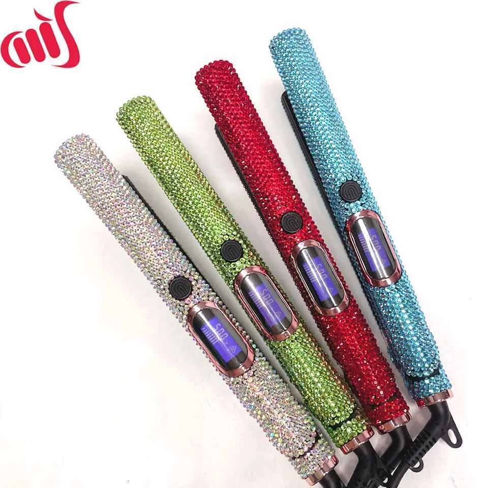 Hair Straightener and Curler with Dia Plancha de pelo y rizador 2 en High Temperature 500°F Titanium Floating plate 1 inch