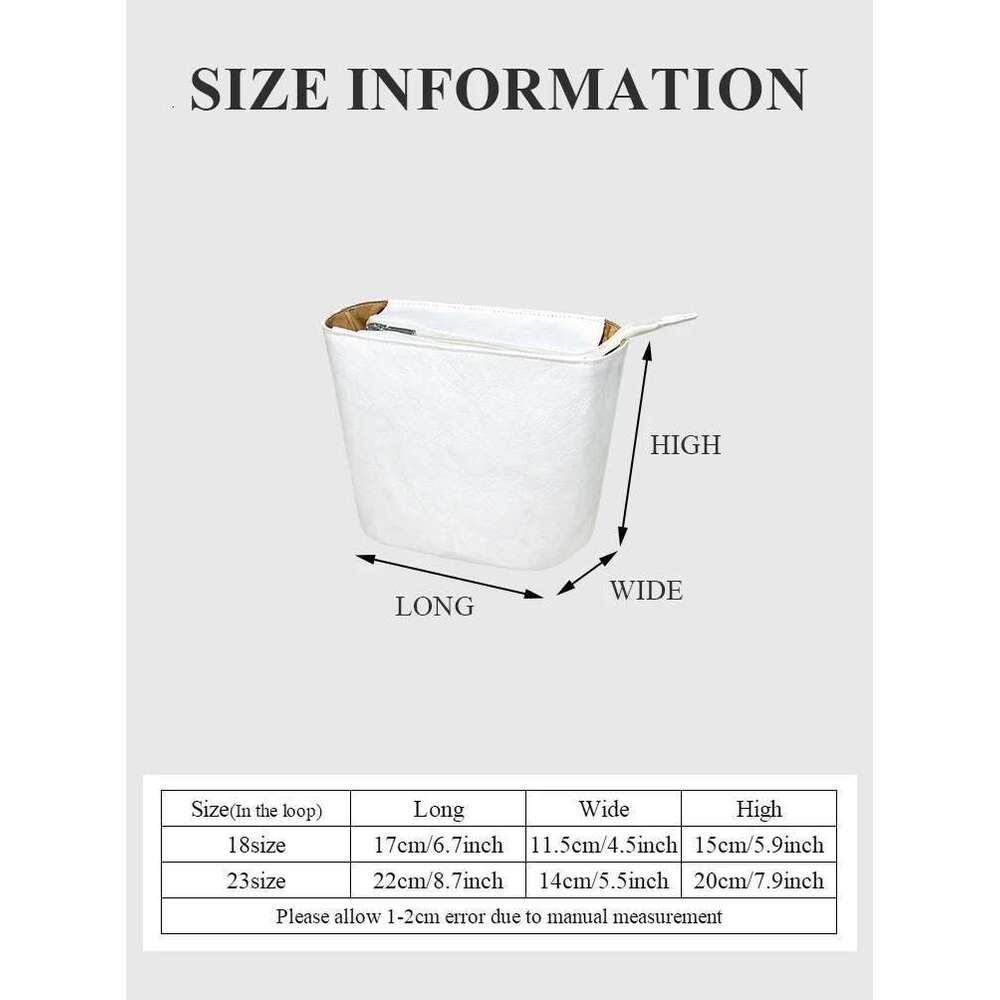 Dupont Paper Purse Insert Fit For The Loop Zipper Inside Makeup Storage In Inner Liner Organizer Bag