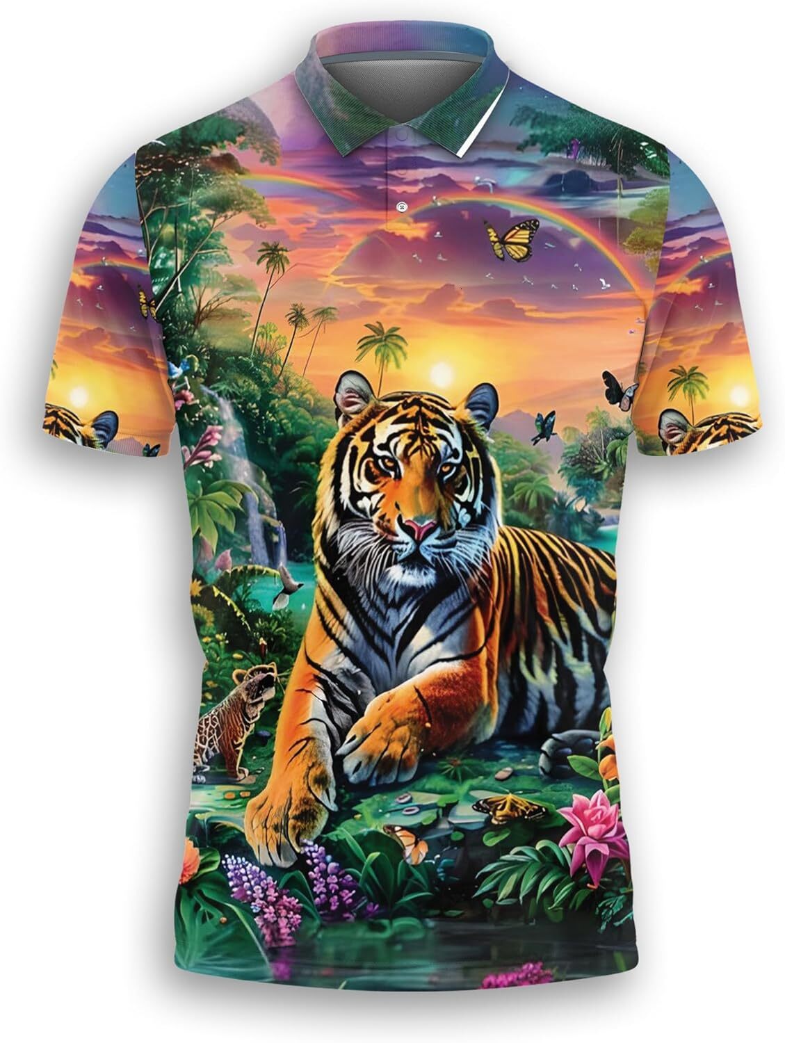 Mens Polo shirt Bengal Tiger Polo Shirts for Men-Wild Animal Golf Moisture Dry Fit Short Sleeve Shirts Polos shirts tshirt Casual tops summer clothes
