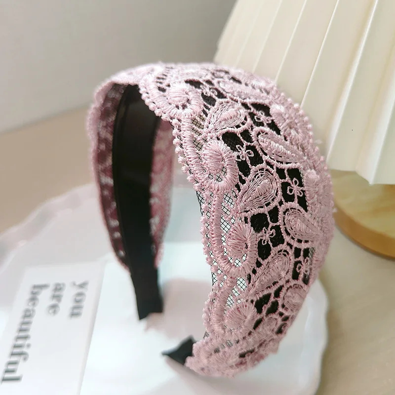 Widened Paisley Hollow Lace Hair Hoop Hair Accessories 250509
