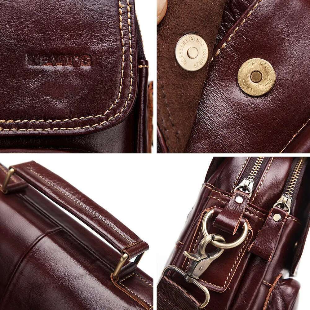 kavis new genuine leather mens crossbody male business shoulder men high quality messenger bag for 9 7 ipad bolsas