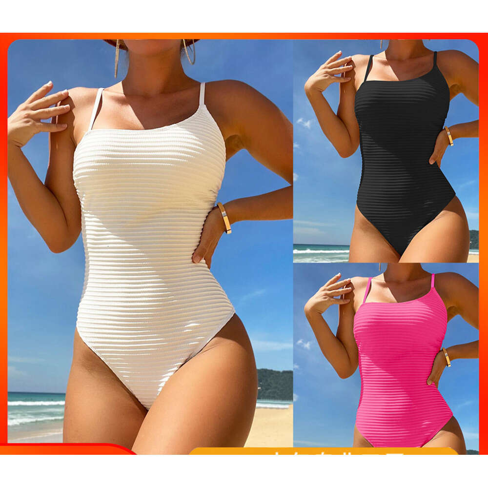 New European and American with chest cushion, sexy one-piece swimsuit, fashionable women's swimsuit wholesale factory, 2025 new casual versatile 