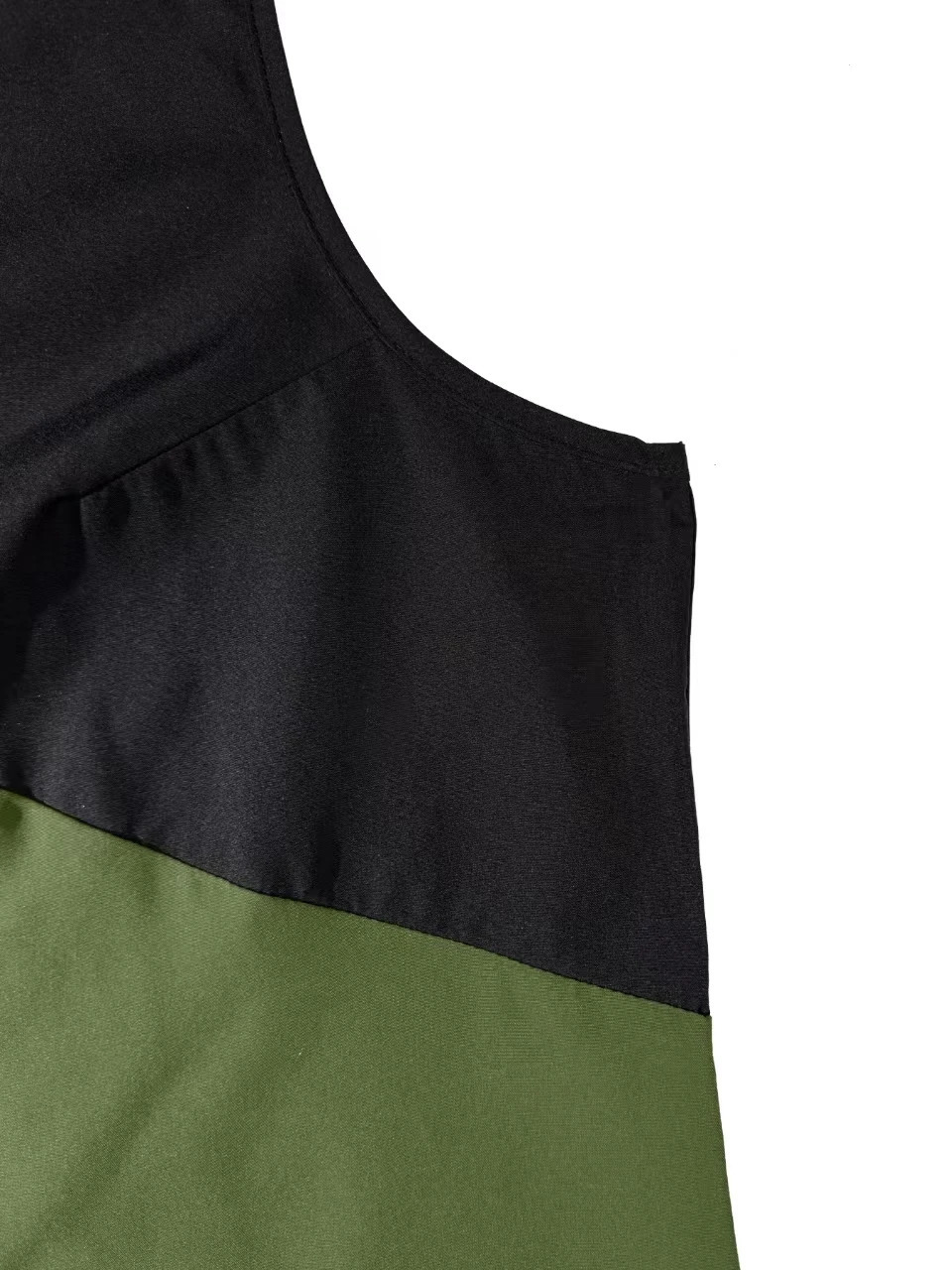 Plus Size Womens Elegant Colorblock VNeck Sleeveless Vest Polyester Loose Solid Color Pullover Suitable for Weekend Leisure 250515
