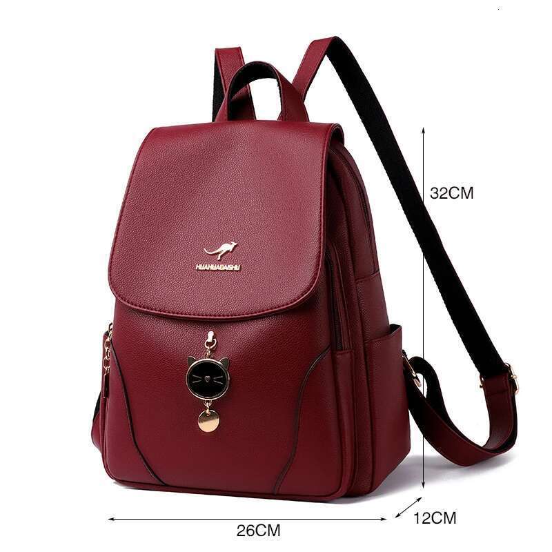 Fashion Backpack Women High Quality Leather Back Pack Female Large Capacity School Bags For Girls Ladies Bookbag Travel Rucksack