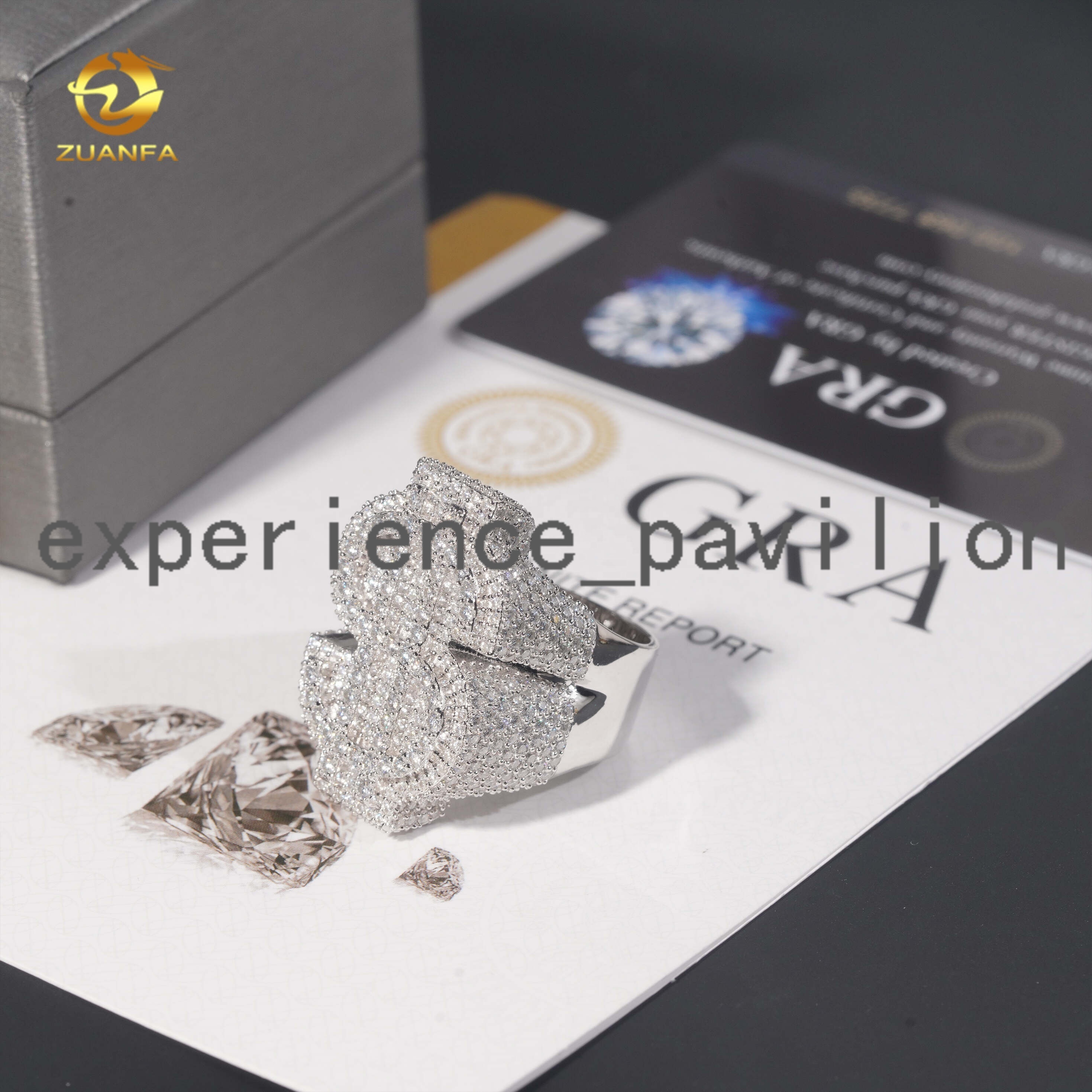 Silver 925 Mens Rings Fine Jewelry Iced Out Vvs Moissanite Custom Hip Hop Lab Diamond Jewelry Dollar Ring