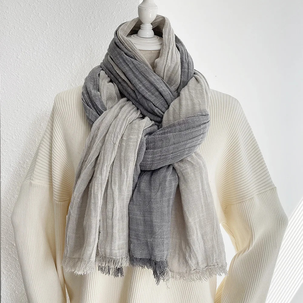 Fashion Striped Scarf for Men Cotton Linen Patchwork Scarves Autumn Winter Warm Neckerchief Male Accessories Bufanda Shawl 250514