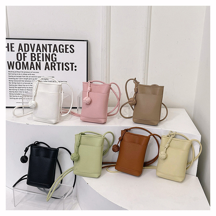 New mobile phone multifunctional commuting light luxury fashionable simple crossbody bag women's commuting bag solid color designer cute and exqu