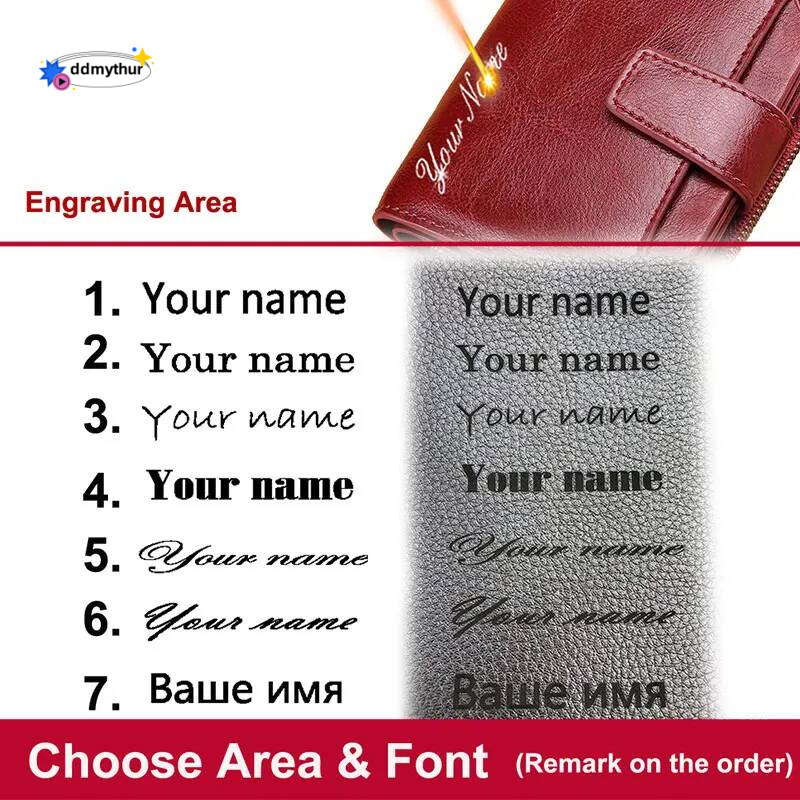 2024 New Short Wallets Genuine Leather Zipper Coin Pocket Women Purse Name Engraved Quality Card Holder Kpop Female Wallet ddmythur