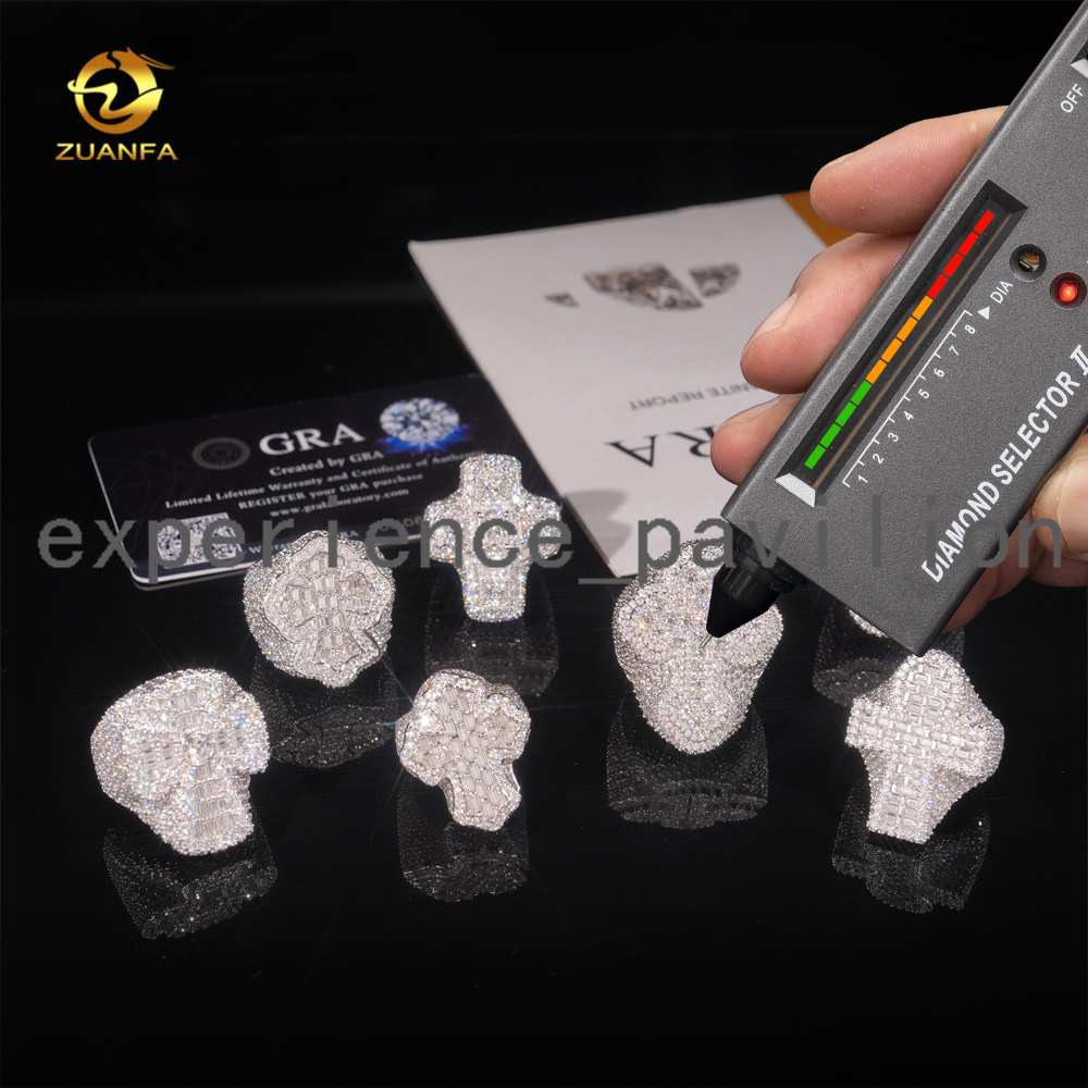Hip Hop Style Hot Sale Vvs Moissanite Men Diamond Rings 925 Silver Ice Out Ring Cross Moissanite Hip Hop Ring Collection