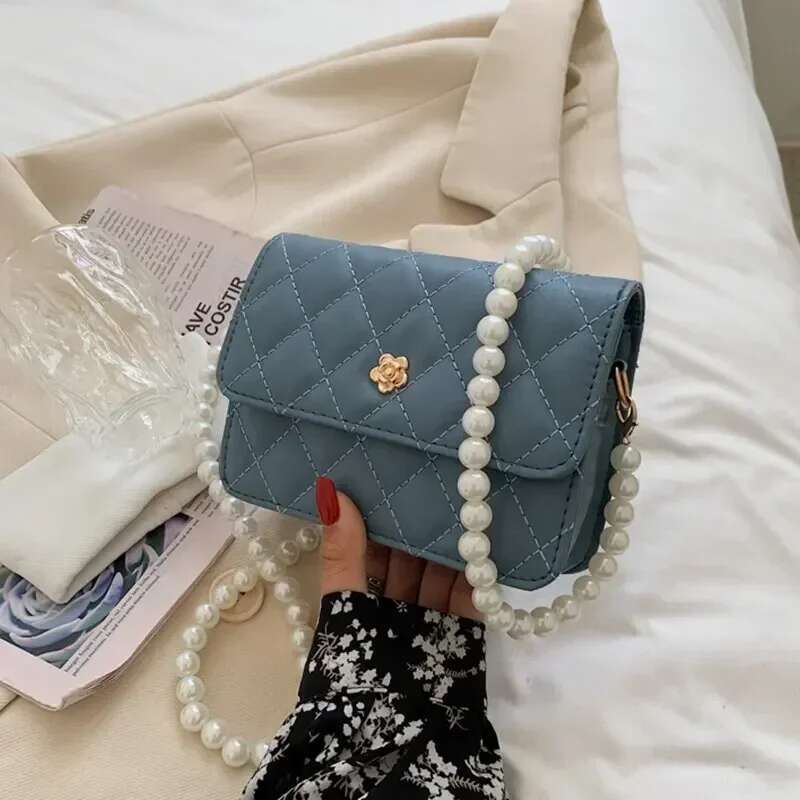 Plaid Chain Classic Bag Fashion PU Leather Shoulder Bags Women Trendy All-Match Crossbody Handbag Korean Style Mini Pouch