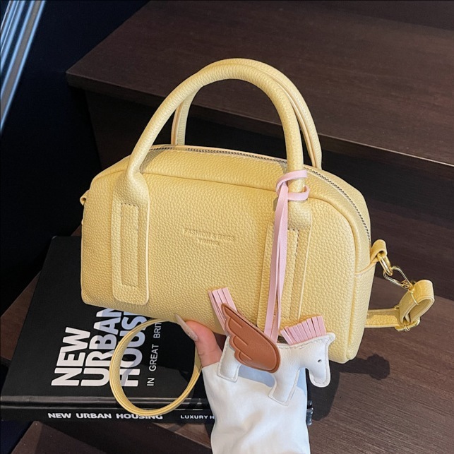 Fashion Handheld Boston for Women 2025 New Edition, Small and High Quality Texture, Versatile Single Shoulder Crossbody Bag