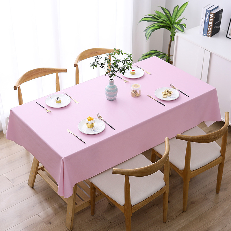 A758 waterproof and oil-proof solid color PVC table cloth anti-scalding and washable checkered table cloth simple rectangular round table cover cloth