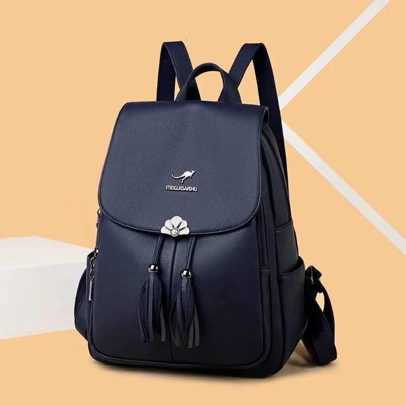 Fashon 2025 New Large Capacity Soft Leather Student Backpack Outdoor Travel School Bag For Women
