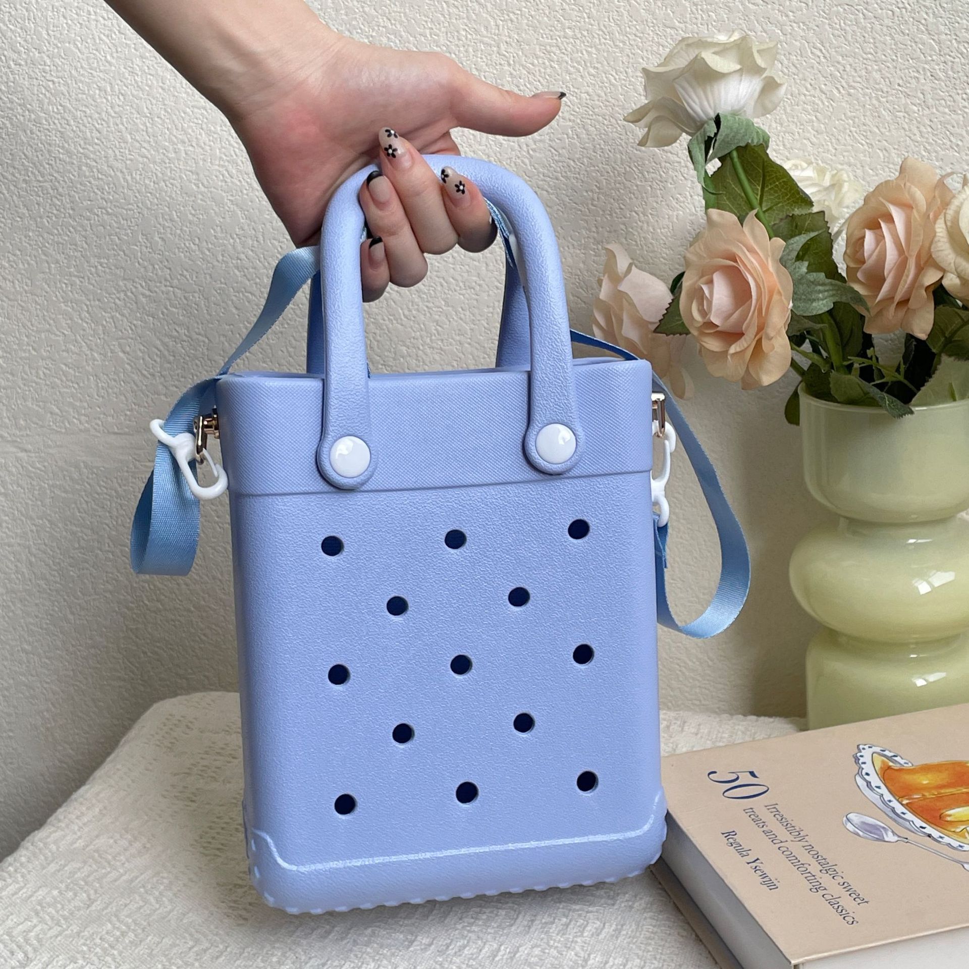 Women's EVA Portable Commuting Handbag Hole Storage Small Square Bag