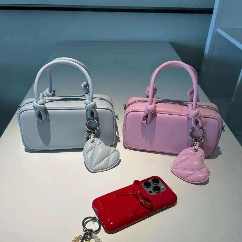 Small Niche Design Bowling Bag, Women's 2025 Fashion Handbag, Single Shoulder Crossbody Boston Bag