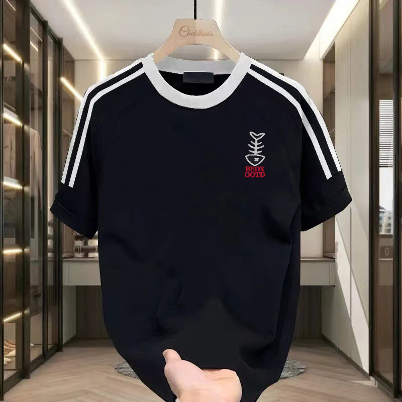 Cotton Short Sleeved T-shirt For Young Men, Summer Fashion, Street Loose Round Neck, Designer Designed Top