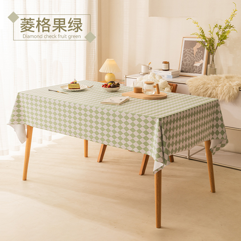 A755 waterproof and oil-proof solid color PVC table cloth anti-scalding and washable checkered table cloth simple rectangular round table cover cloth