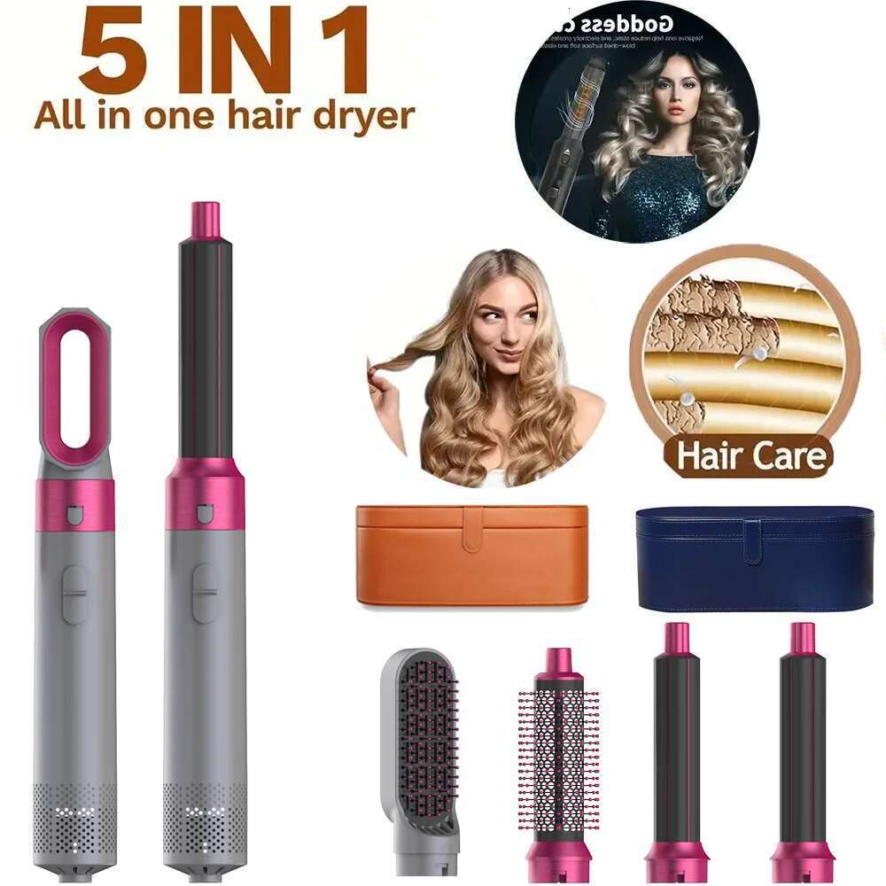 5 in 1 Hot Comb Set Professional Curling Iron Straightener Styling Tool Air wrap Hair Dryer Household