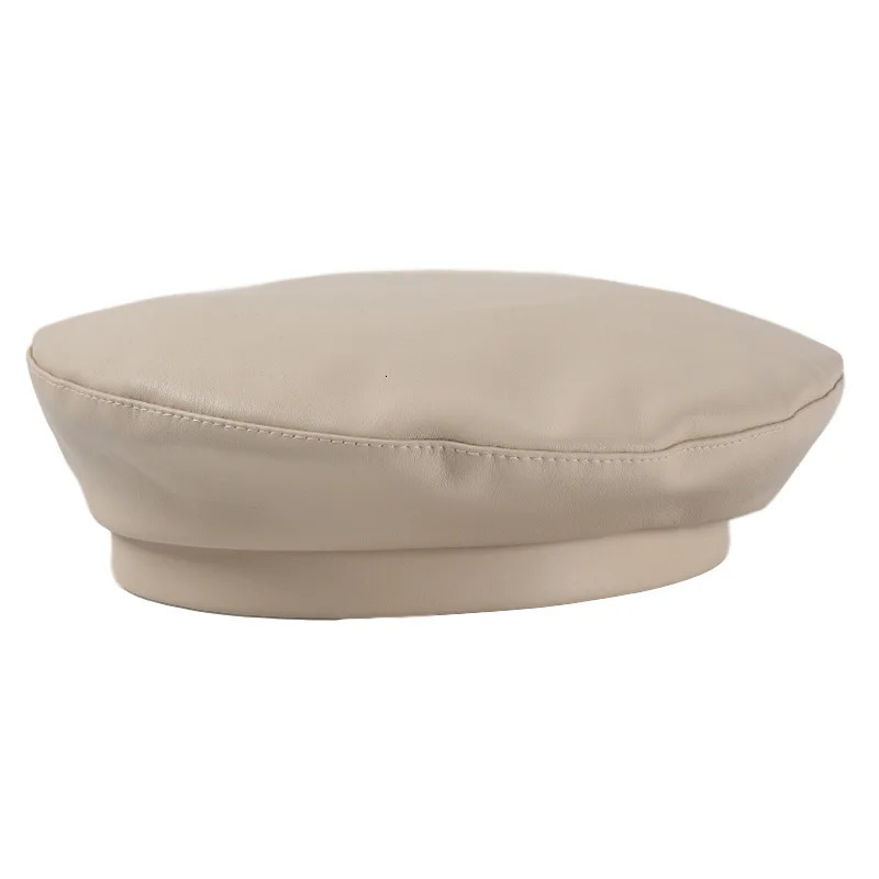 USPOP Autumn Winter Hats Women Berets Solid color PU Leather Beret Hat Rose red Berets 250514